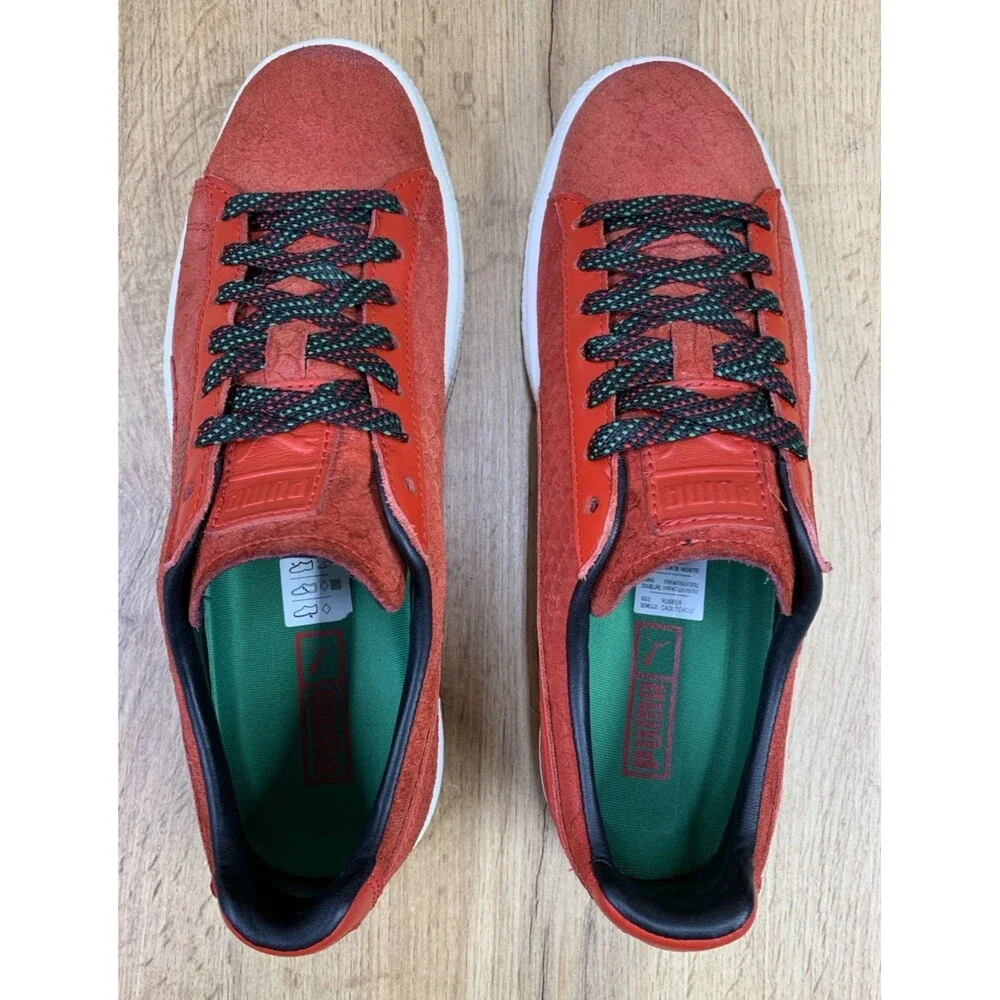 PUMA Clyde GCC Risk Red Snakeskin Suede Sneakers Men's Size 7 362631-02